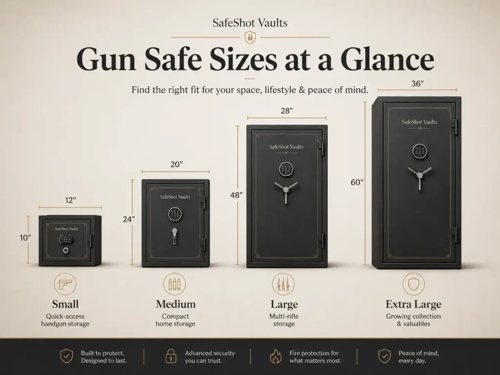 gun safe sizes at a glance
